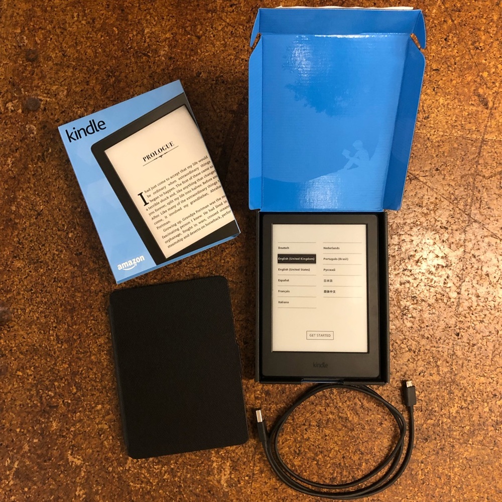 Amazon Kindle E-Reader with Case & Charger